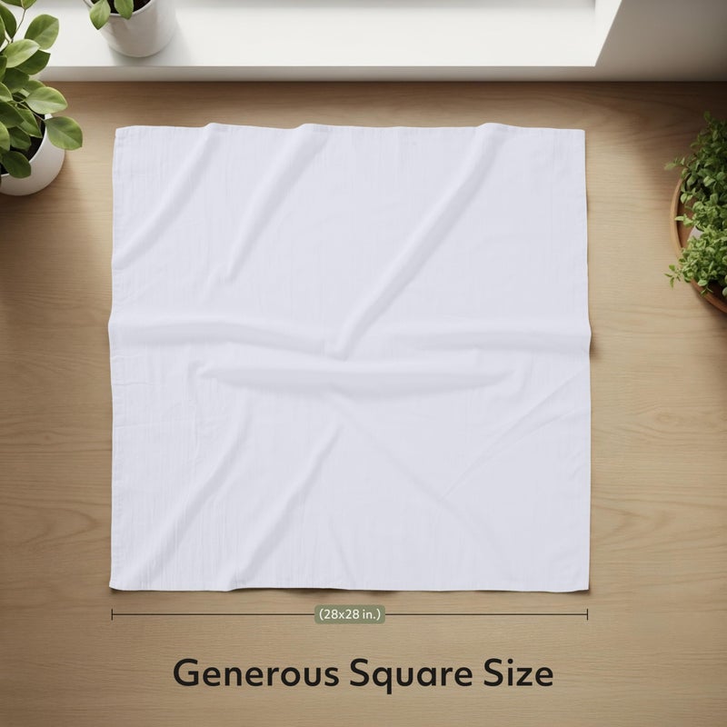 Utopia Kitchen White Flour Sack Towels [12 Pack - 28 x 28 Inch] 100% Cotton Tea Towels for Cleaning & Drying - Highly Absorbent Kitchen Dish Cloth - Image 2