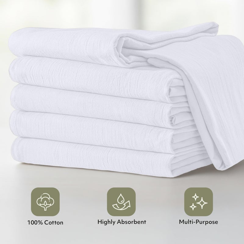 Utopia Kitchen White Flour Sack Towels [12 Pack - 28 x 28 Inch] 100% Cotton Tea Towels for Cleaning & Drying - Highly Absorbent Kitchen Dish Cloth - Image 4