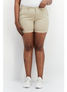 Eddie Bauer Women Plain Short, Khaki  - Image 1