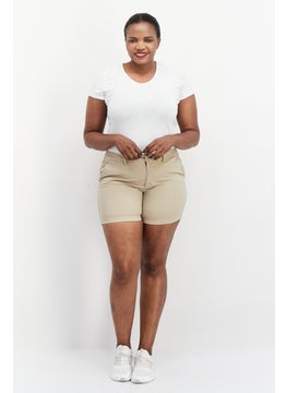Eddie Bauer Women Plain Short, Khaki  - Image 3