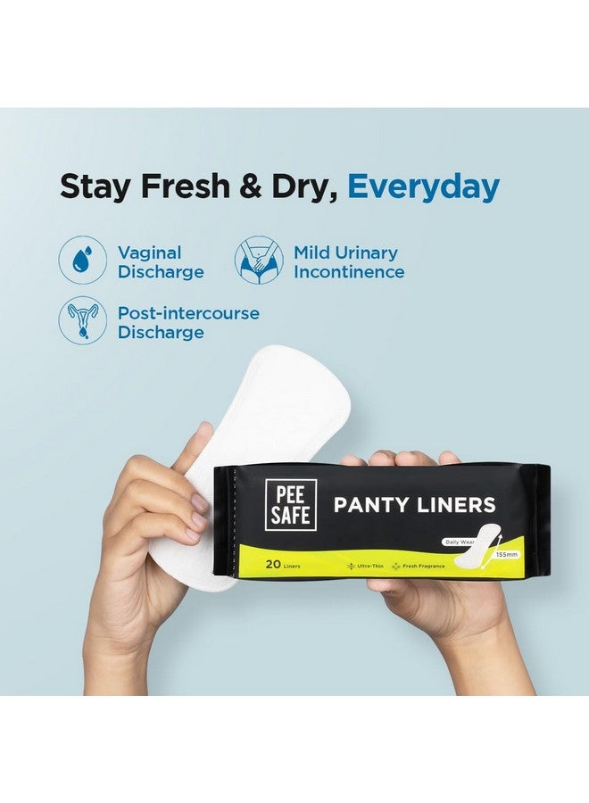 PEESAFE PEESAFE Pee Safe Panty Liners For Women Daily Use - 40 Liners | 155Mm Optimum Coverage (Small Size) | Curvy Design, Cottony-Soft Surface| Keeps You Dry & Fresh All Day Long  - Image 4