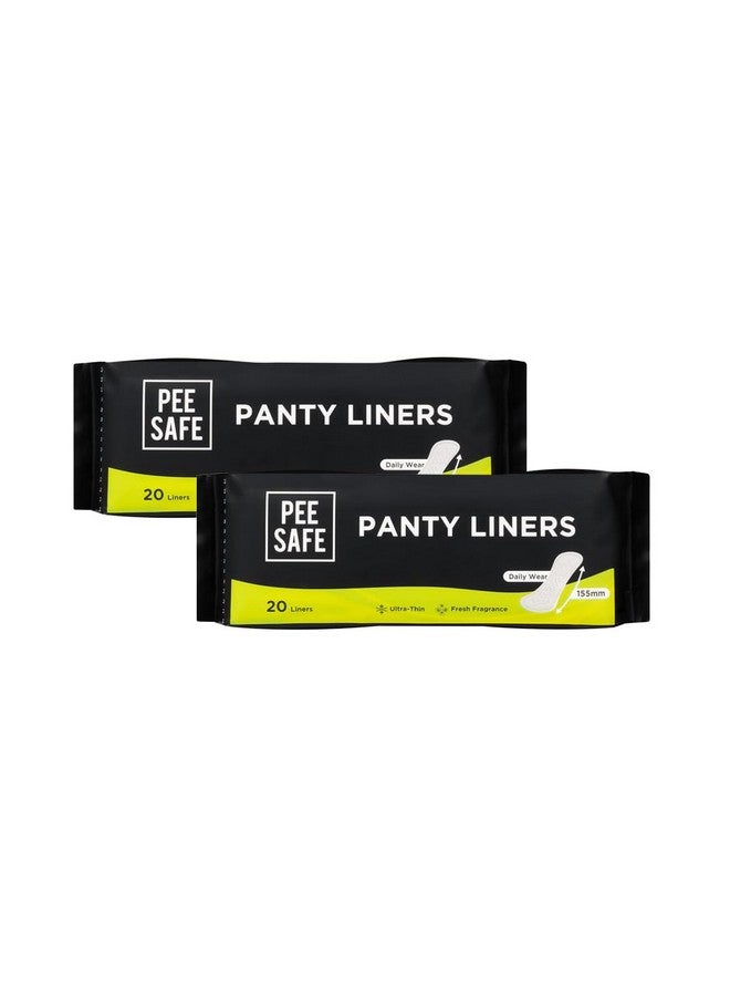 PEESAFE PEESAFE Pee Safe Panty Liners For Women Daily Use - 40 Liners | 155Mm Optimum Coverage (Small Size) | Curvy Design, Cottony-Soft Surface| Keeps You Dry & Fresh All Day Long  - Image 1