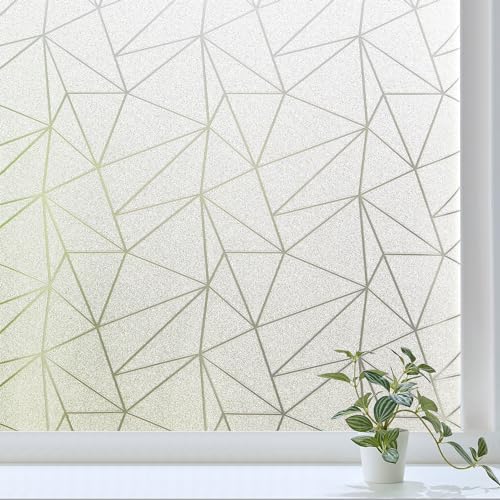 NINETREX Window Privacy Film Frosted Glass Window Clings Decorative Coverings Non-Adhesive Sun Blocking Stickers for Home Office Garage,17.5 x 78.7Inches - Image 1