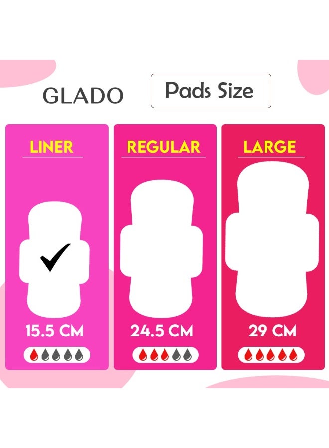 Glado 100% Organic Cotton Panty Liner for School Girls & Teens, 40Pcs (15.5cm) - Image 2