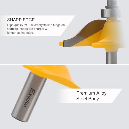 Exqutoo 1PCS 1/2" Shank 2-1/2" Diameter Raised Panel Cabinet Door Making Router Bit Woodworking Tools Door & Window Router Bit - Image 3