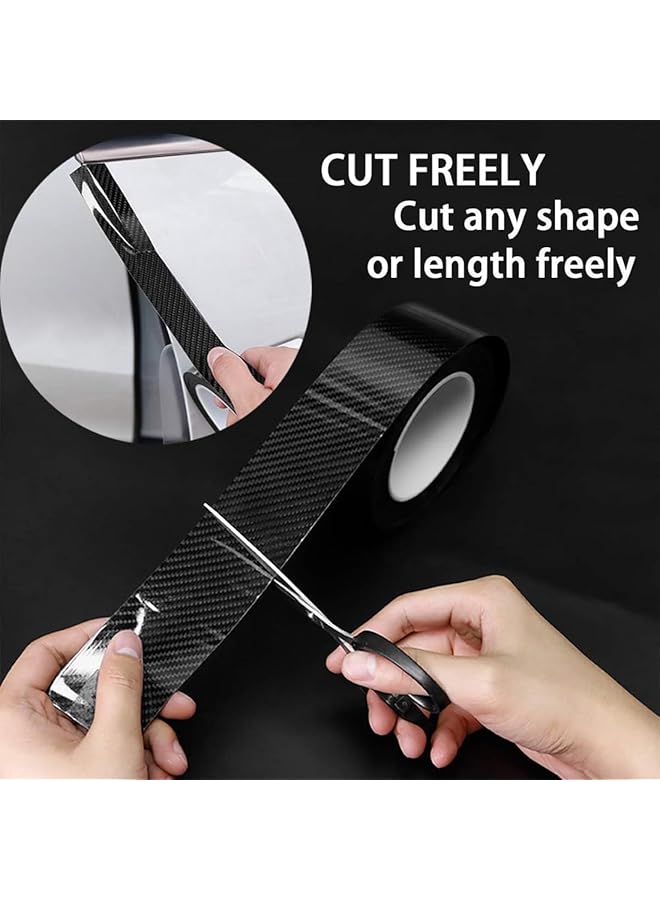 Linjie Automotive Wrap Film,Anti-Collision Car Door Edge Guard, 5D Carbon Fiber Car Protector Tape For Most Car (1.2In X 33Ft, Black) - Image 3
