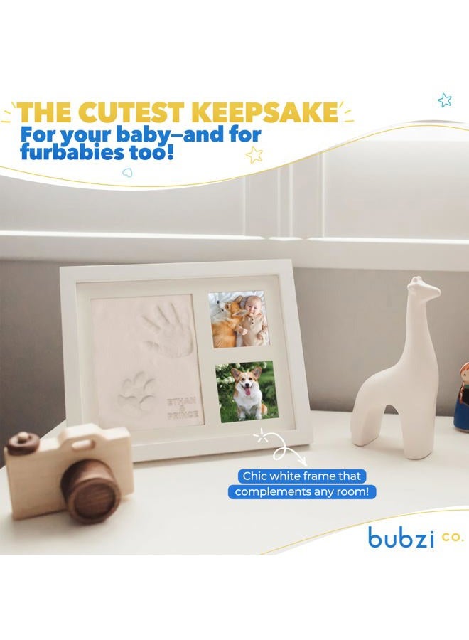 Bubzi Co Baby Footprint Kit, Baby Foot and Hand Print Kit, Baby Keepsake Frame, Nursery Pictures Frames, Hand Print Mold Kit, New Mom Gifts, Baby Newborn Essentials Must Haves, Baby Shower Gifts - Image 5