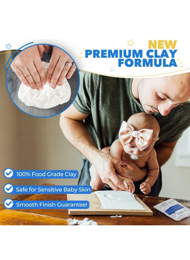 Bubzi Co Baby Footprint Kit, Baby Foot and Hand Print Kit, Baby Keepsake Frame, Nursery Pictures Frames, Hand Print Mold Kit, New Mom Gifts, Baby Newborn Essentials Must Haves, Baby Shower Gifts - Image 3