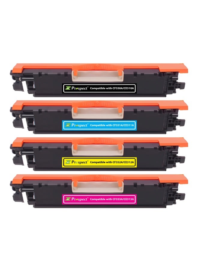 Prospect Toner Cartridge 130A 126A Full Set (130A CF350A CF351A CF352A CF353A ) ( 126A CE310 CE311 CE312 CE313 ) Compatible with HP Color LaserJet CP1210 CP1215 CP1510 CP1515 CP1518 CP1525n CP1525nw CM1415fnw CM1312 LaserJet Pro 200 color M251nw M276 (Black Cyan Yellow Magenta 4-Pack) - Image 4
