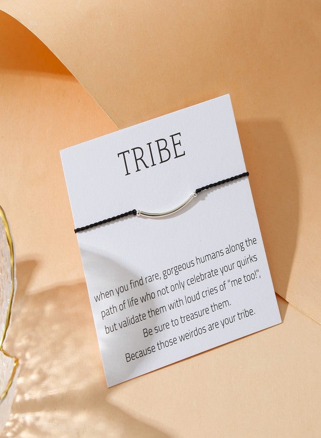 RareLove أساور صداقات مجموعة أصدقاء RareLove TRIBE للنساء، أساور بار فضية قابلة للتعديل لرفيقات العروس، هدايا ذات معنى لأفضل الأصدقاء، مجوهرات ملهمة تحفيزية - Image 2