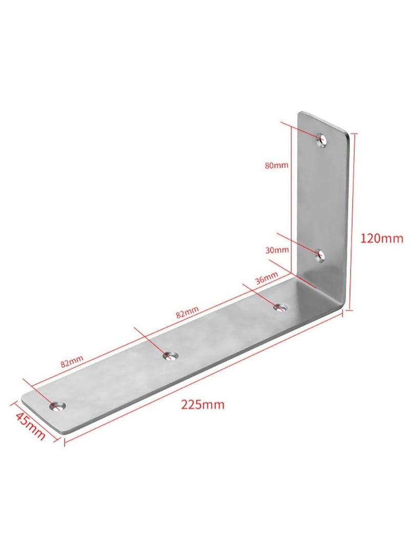 Rubik Shelf Brackets 9 inch - 2pcs Heavy Duty L Shaped 90-Degree Right Angle Corner Brace Joint Brackets for Table Bench Space Saving DIY - Silver  - Image 3