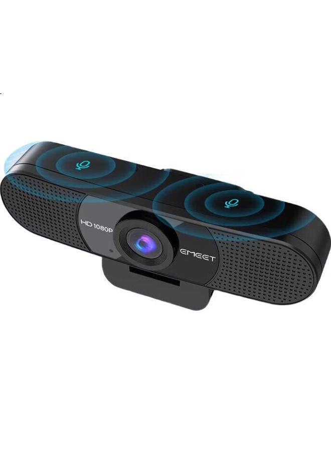 Emeet Yimi Video Conference Computer Webcam, Built-in Dual Noise Reduction Microphone, Plug-and Direct Connection, C960, Midnight Black - Image 3