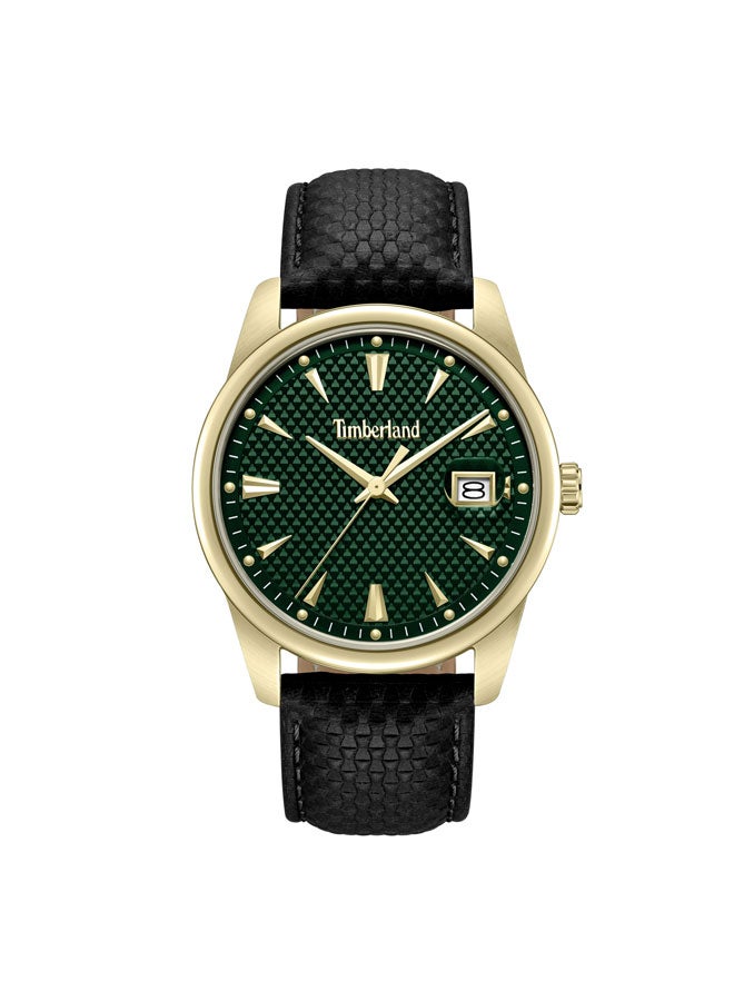 Timberland Men Jahscepi Green Dial Leather Strap Analog Watch for Men, 42mm - Image 1