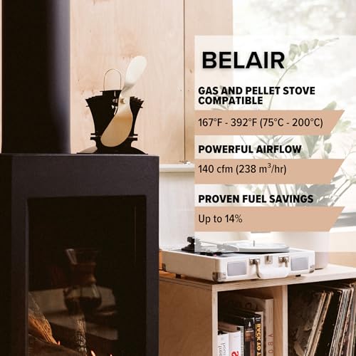 Ecofan BelAir Heat Powered Stove Fan - Powerful Design, Low Start Temperature Technology, Perfect for Gas, Pellet & Soapstone Stoves, 140 CFM - Circulates Warm Air Efficiently & Reduces Fuel Cost - Image 5