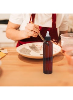 BRIGHTFROM BRIGHTFROM Twist Top Applicator Bottles, 8 OZ, Squeeze Empty Plastic Bottles, Black Nozzle, BPA-Free, PET, Refillable, Open/Close Nozzle - Multi Purpose (Amber)  - Image 3