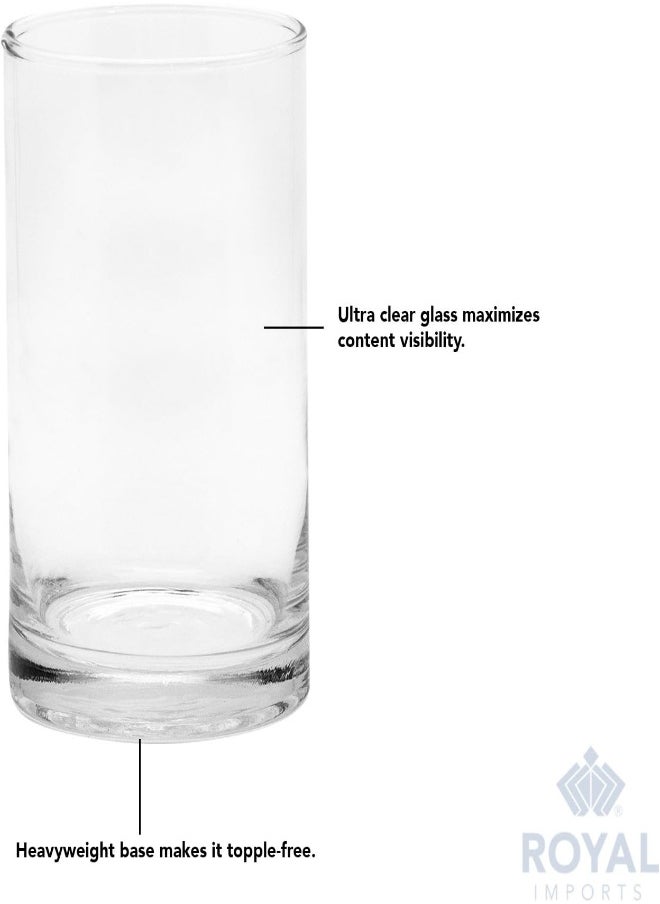 AKDC - (13Cm Wide X 20Cm Tall, Clear) - Flower Glass Vase Decorative Centrepiece For Home Or Wedding By Royal Imports - Cylinder Shape, 20Cm Tall, 13Cm Opening, Clear - Image 1