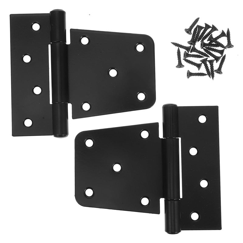 Heavy Duty 3 5 Inch Black Gate Hinges For Shed Barn Door Hardware With Screws 2 Pack - Image 2