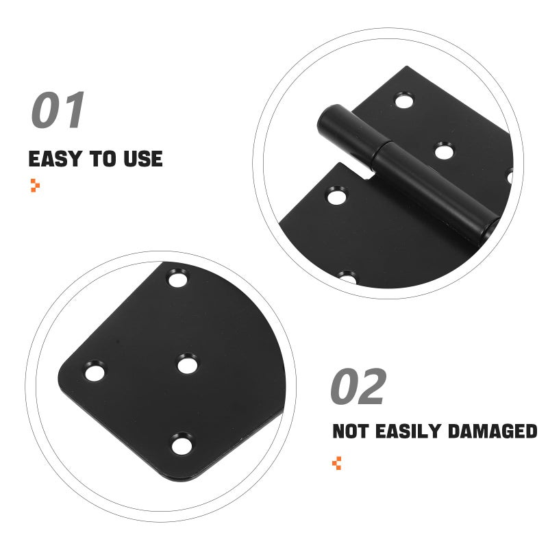 Heavy Duty 3 5 Inch Black Gate Hinges For Shed Barn Door Hardware With Screws 2 Pack - Image 4