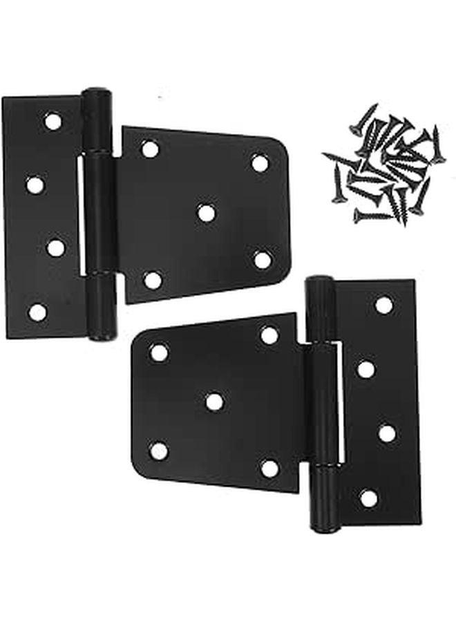Heavy Duty 3 5 Inch Black Gate Hinges For Shed Barn Door Hardware With Screws 2 Pack - Image 1