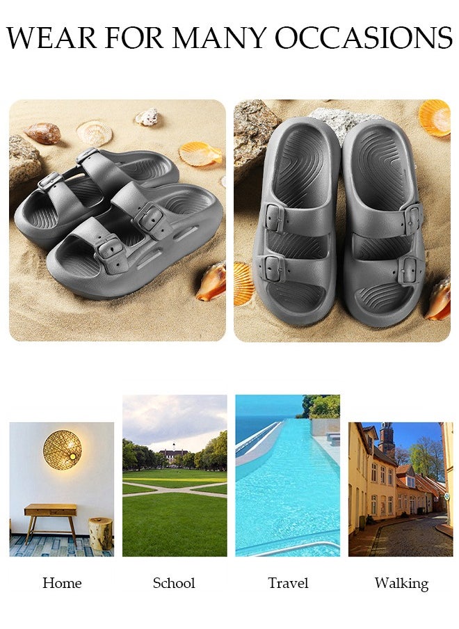 DUNISO - Men's slippers Summer Sandals Lightweight Slide Sandal with Non-slip Soles Thick Sole Beach Slipper Breathable Slip-on Sandal House Flat Slipper for Indoor and Outdoor - Image 1