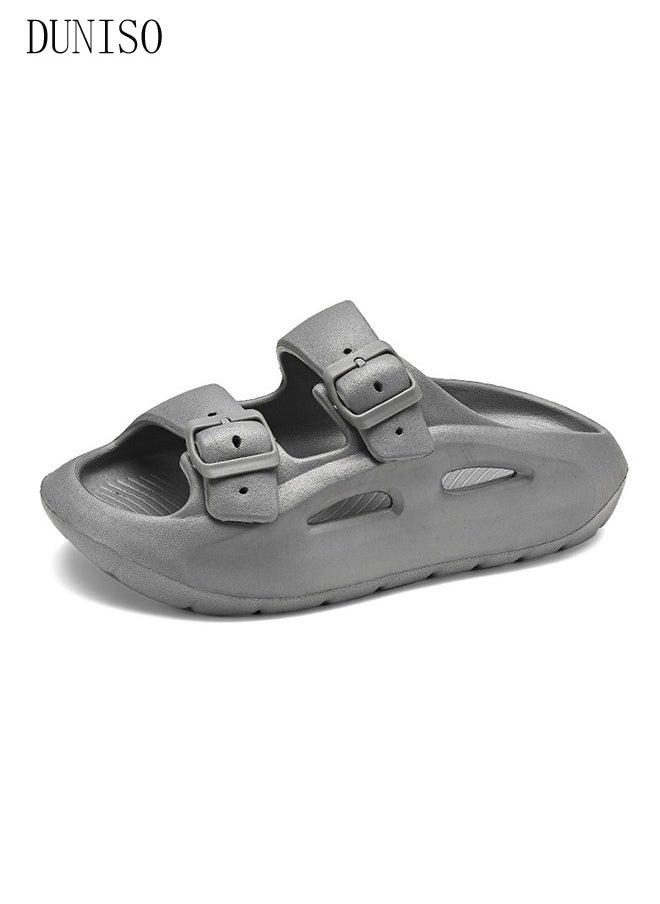 DUNISO - Men's slippers Summer Sandals Lightweight Slide Sandal with Non-slip Soles Thick Sole Beach Slipper Breathable Slip-on Sandal House Flat Slipper for Indoor and Outdoor - Image 1