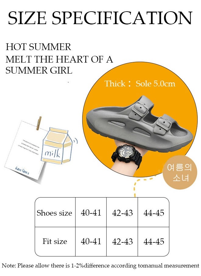 DUNISO - Men's slippers Summer Sandals Lightweight Slide Sandal with Non-slip Soles Thick Sole Beach Slipper Breathable Slip-on Sandal House Flat Slipper for Indoor and Outdoor - Image 1