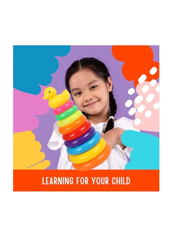 Colorful Stacking Rings for Babies & Toddlers - Sensory Play Set Rainbow Stacking Toy - Baby Play with learning  - Image 3