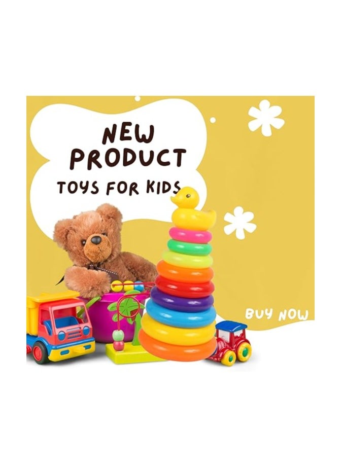 Colorful Stacking Rings for Babies & Toddlers - Sensory Play Set Rainbow Stacking Toy - Baby Play with learning  - Image 4