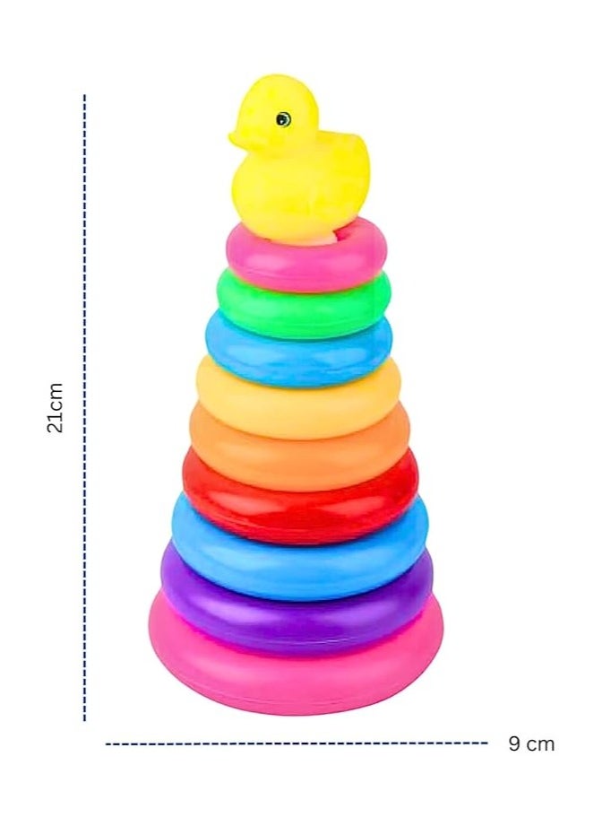Colorful Stacking Rings for Babies & Toddlers - Sensory Play Set Rainbow Stacking Toy - Baby Play with learning  - Image 5
