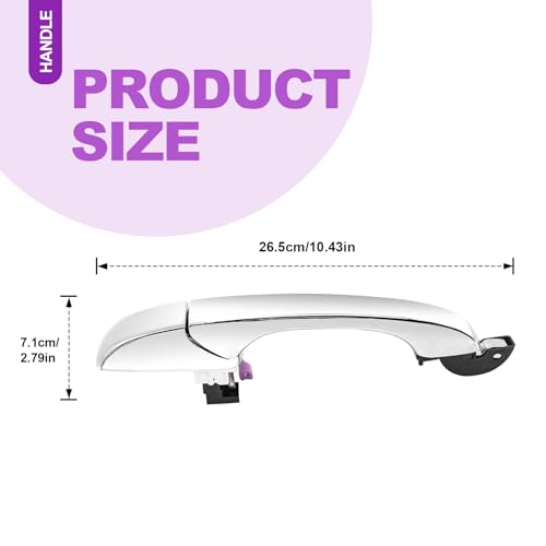 SYudwen 5065800AG Front or Rear Right Passenger Side Exterior Door Handle Compatible with 2005-2008 Dodge Magnum, 2007 Dodge Charger, 2005-2010 Chrysler 300 Outer Passenger Side Handle - Image 3