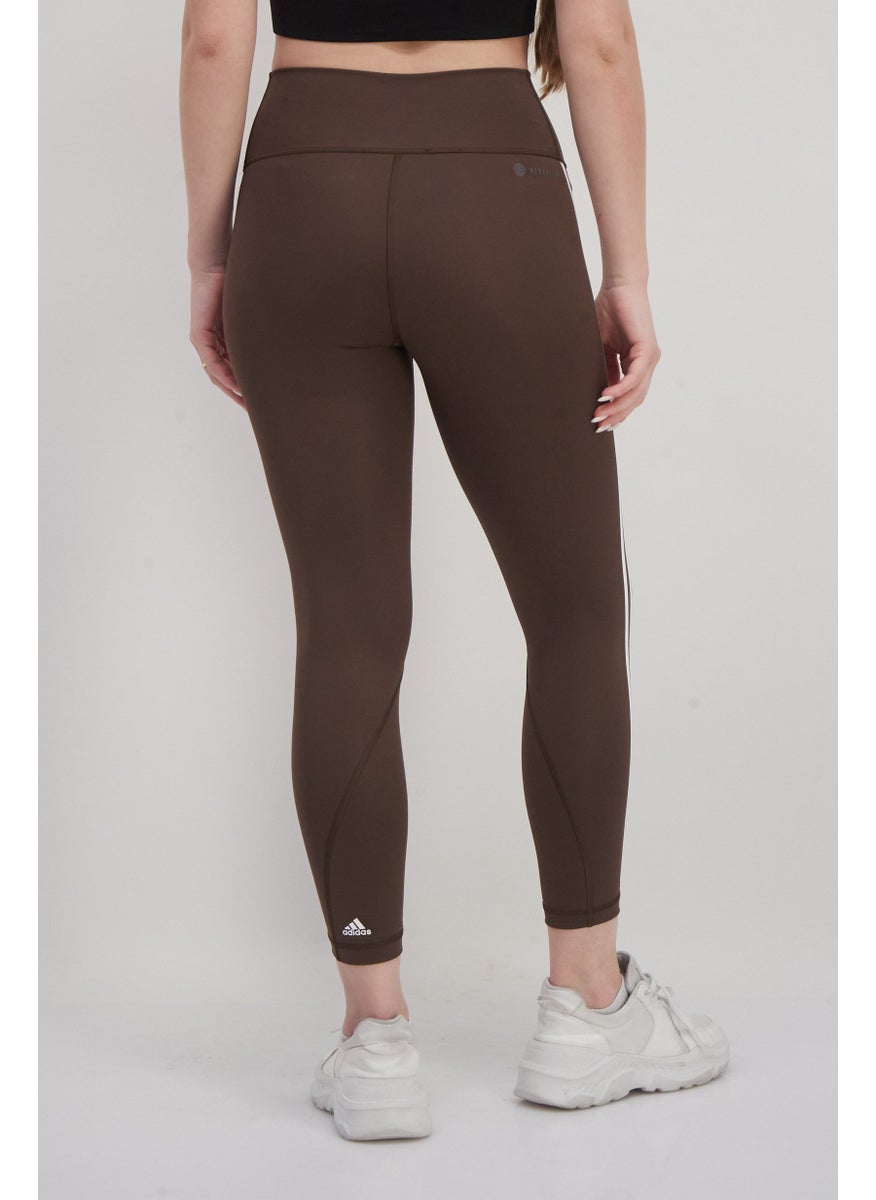 Adidas Women Sportswear Fit Training Leggings, Brown  - Image 4