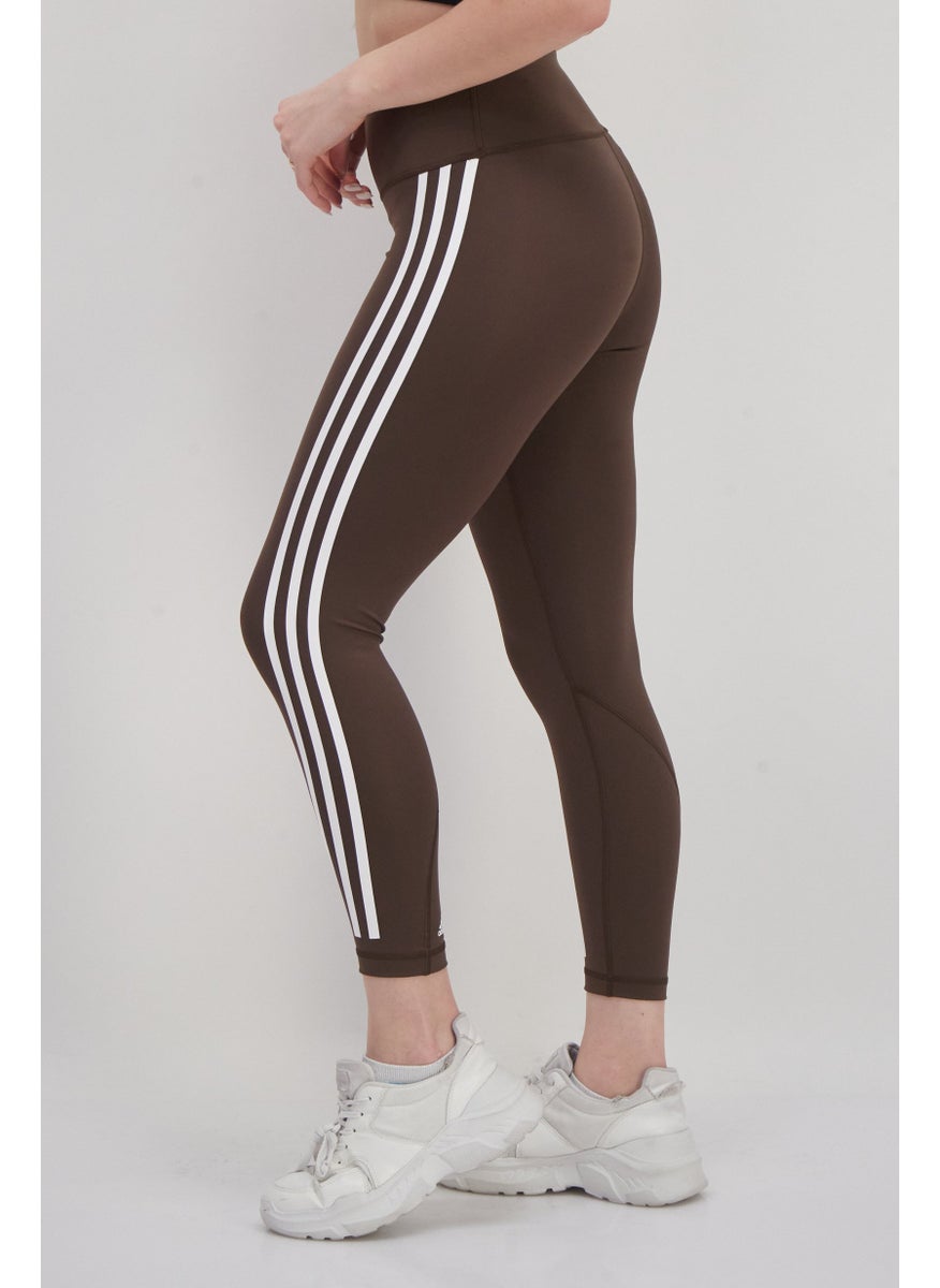 Adidas Women Sportswear Fit Training Leggings, Brown  - Image 3
