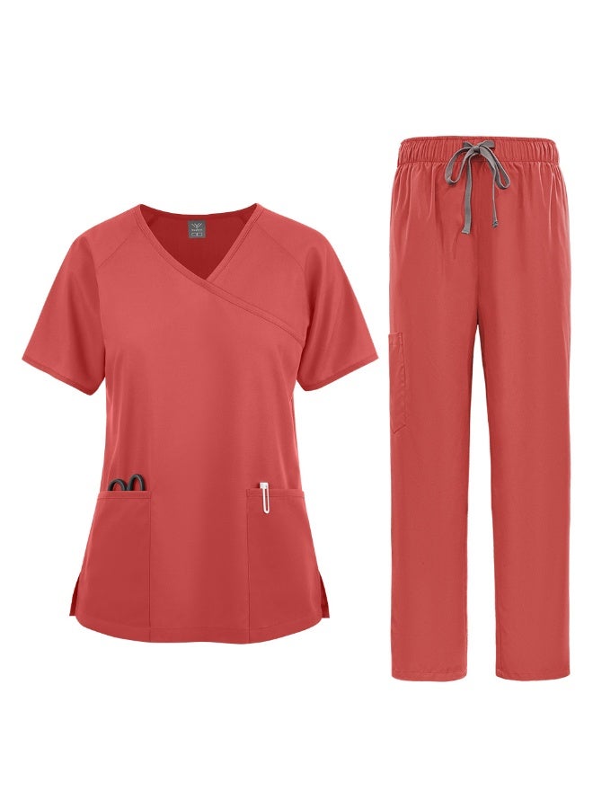 NIBEMINENT Doctor Nurse Nursing Clothes Nursing Elastic Pants Spa Top Pants Supplies Nurse Suit Workwear - Image 1