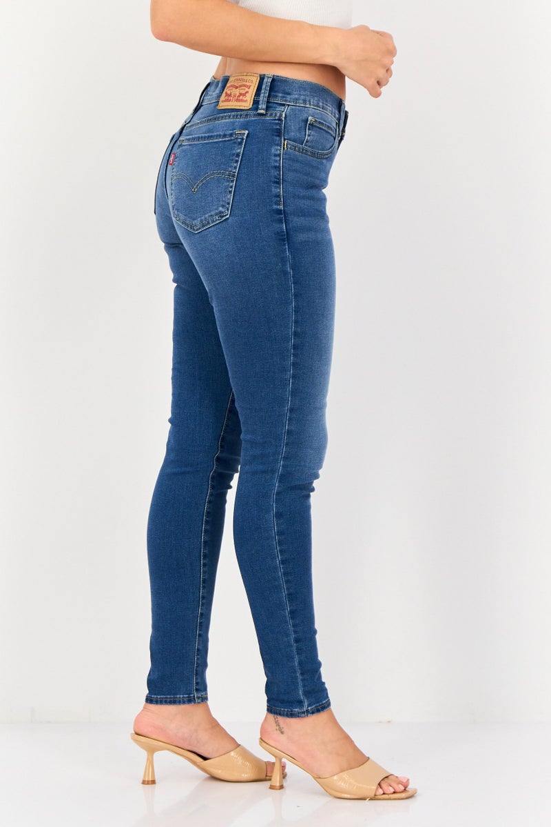 Levi's جينز نسائي سوبر سكينى مقاس 710 قابل للتمدد، أزرق - Image 3