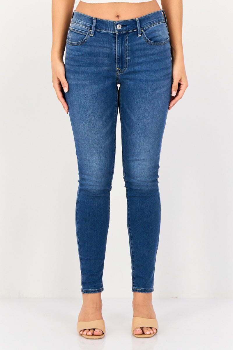 Levi's جينز نسائي سوبر سكينى مقاس 710 قابل للتمدد، أزرق - Image 1