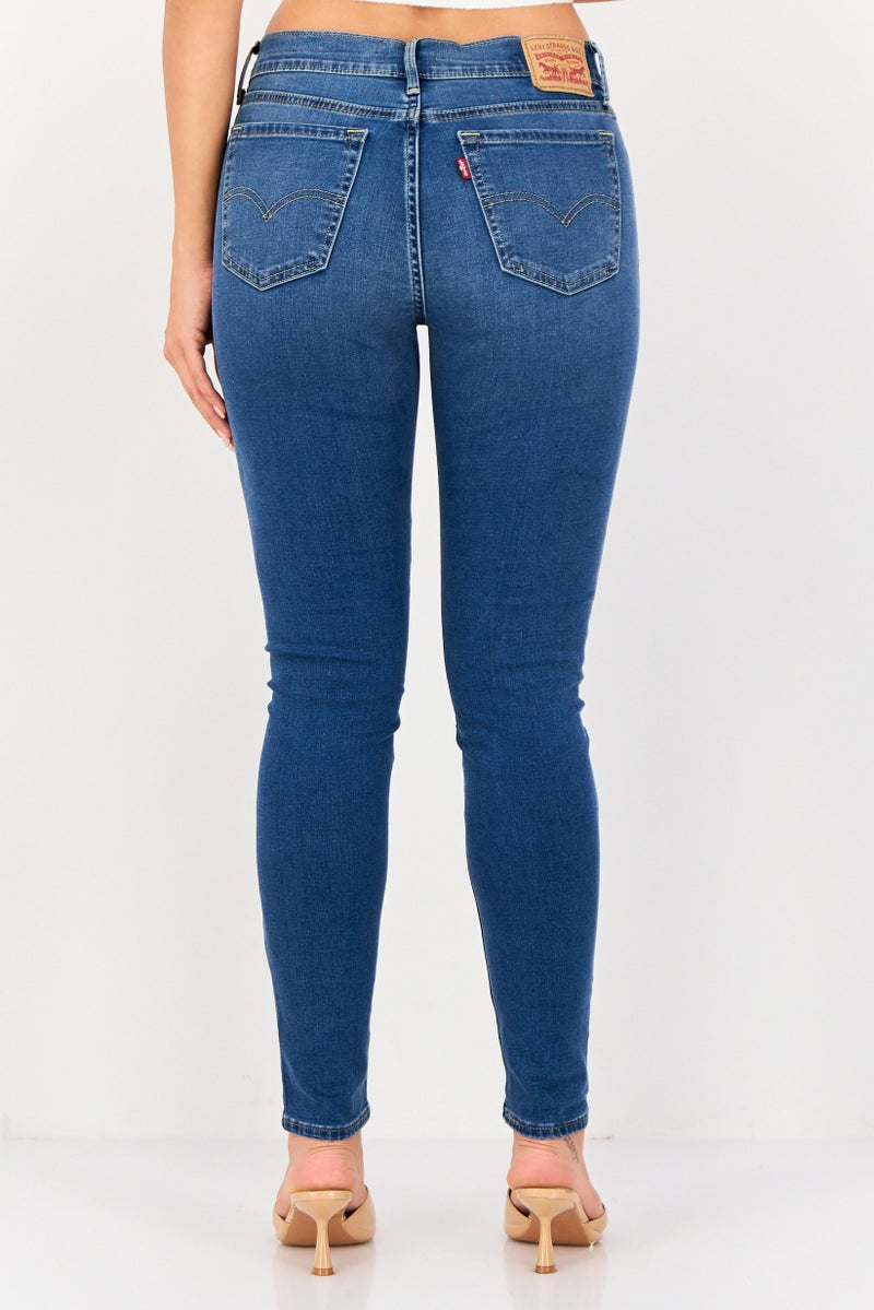 Levi's جينز نسائي سوبر سكينى مقاس 710 قابل للتمدد، أزرق - Image 2