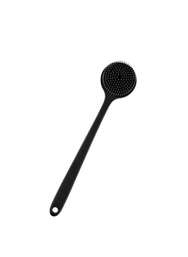 Long Handle Double Sided Gray Bath Brush With Soft Bristles Back Scrubber - Image 4