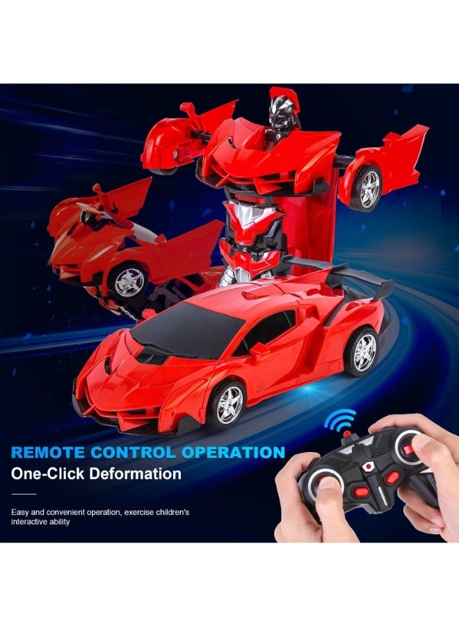 TJMR Transformer Cars RC Toy for Boys | Remote Controlled Deformed Car with Electric Racing Features | Ideal Birthday Gift | Red - Image 4