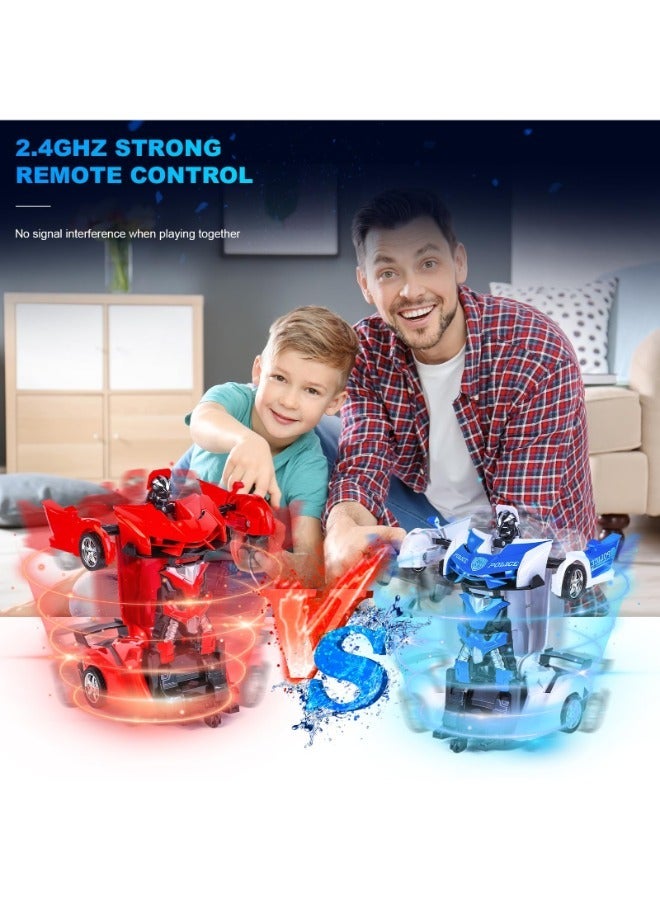 TJMR Transformer Cars RC Toy for Boys | Remote Controlled Deformed Car with Electric Racing Features | Ideal Birthday Gift | Red - Image 3