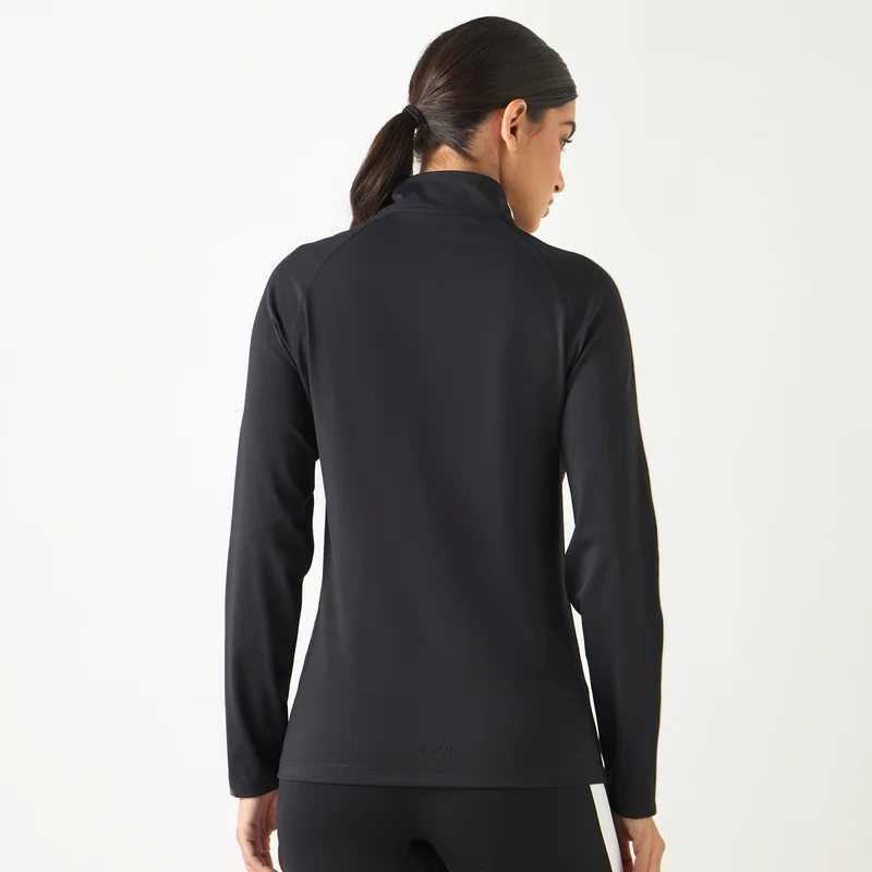 ADOT by Splash Tape Detail Zip Through Jacket with Long Sleeves and Pockets