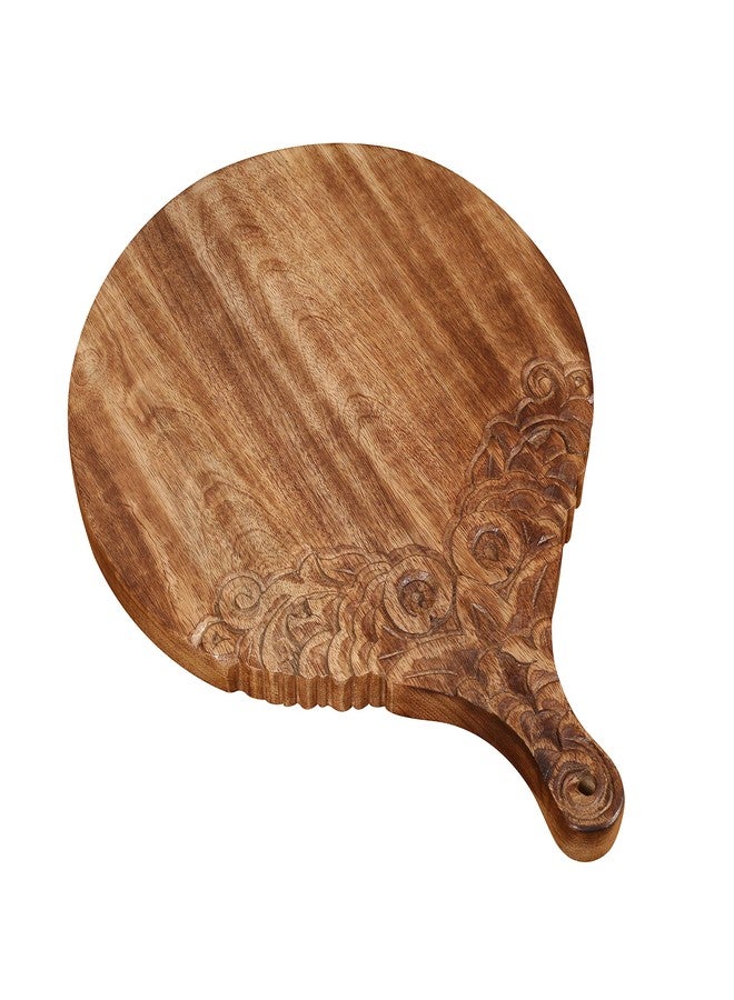 Winlay VERSAINSECT nd carved round Chopping & Serving Tray for kitchen, dining table and outdoor SIZE 17x12.5x0.95 inch - Image 5