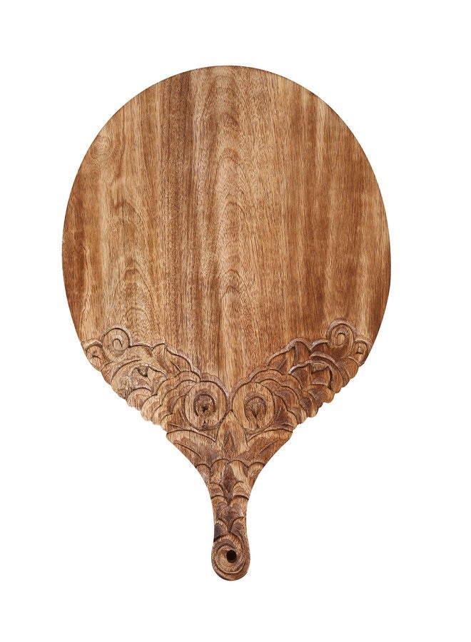 Winlay VERSAINSECT nd carved round Chopping & Serving Tray for kitchen, dining table and outdoor SIZE 17x12.5x0.95 inch - Image 1