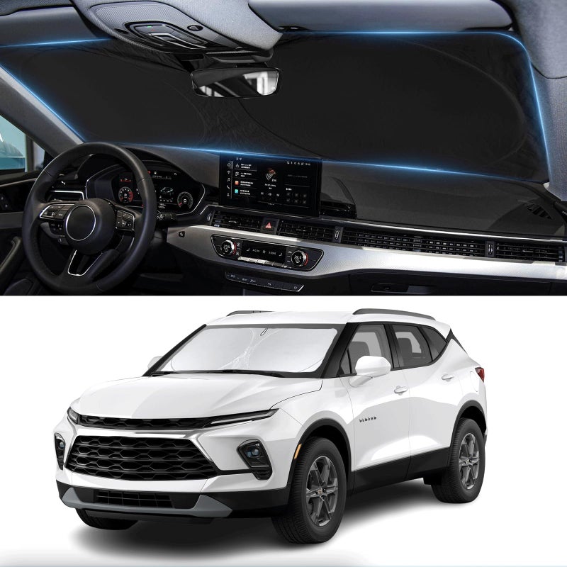 BOODANCARS for Chevy Blazer Sunshade Windshield Sun Shade for 20192022 2023 2024 2025 2026 Chevrolet Chevy Blazer Accessories Foldable Front Window Shade Sun Visor Cover Blocks UV Rays Keep Your Car Cooler - Image 3