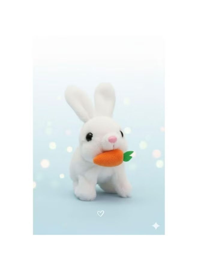 Interactive electronic stuffed bunny toy with sounds, a bunny that jumps with its nose and holds a carrot, a perfect gift for toddlers' birthdays. - Image 1