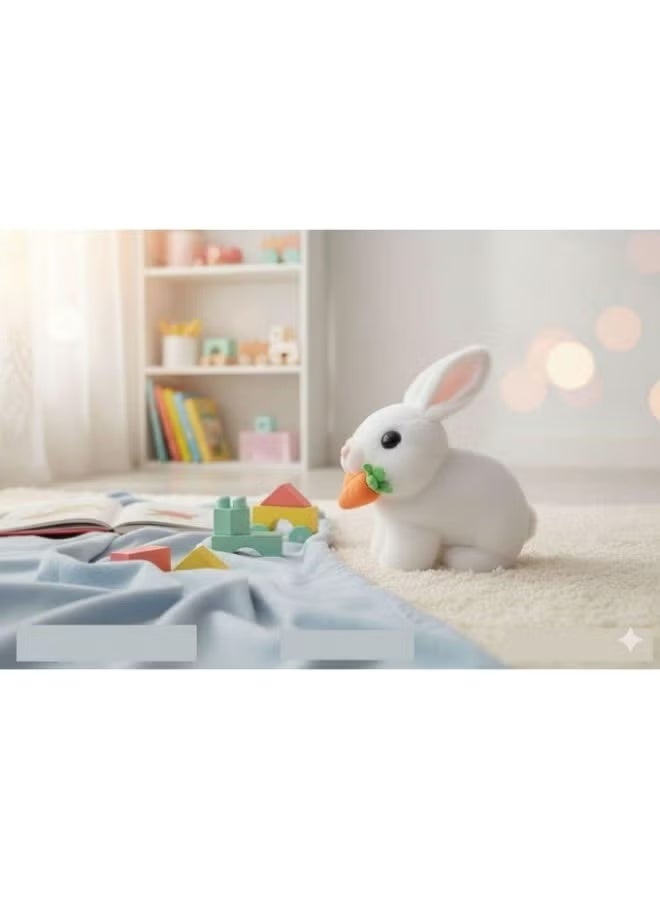 Interactive electronic stuffed bunny toy with sounds, a bunny that jumps with its nose and holds a carrot, a perfect gift for toddlers' birthdays. - Image 2