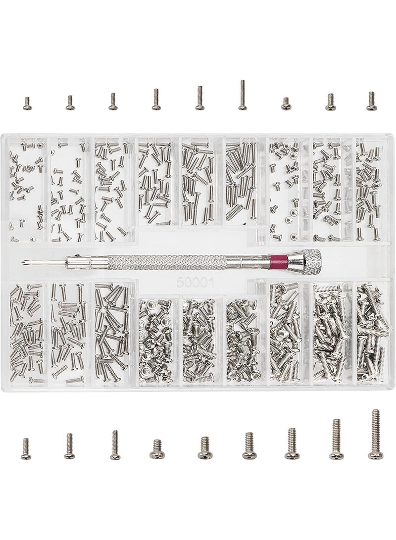 Bukela Tiny Micro Repair Screw Kit, M1.2/M1.4/M2 Screws for Electronics, Laptops, Glasses, Watches, SSD M.2 Hard Drives, Computer Replacement Fastener (500 Pcs) - Image 1