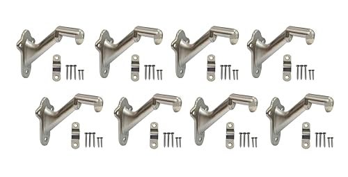 QCAA HandRail Brackets 3 Zinc Die Cast Brushed Nickel 8 Pack Made in Taiwan - Image 1