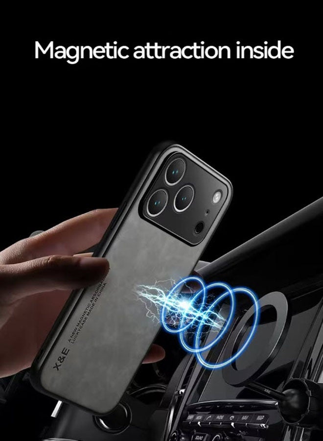 iPhone 17 Pro Protective Case Made of Elegant, Luxurious Leather -Black - Image 2