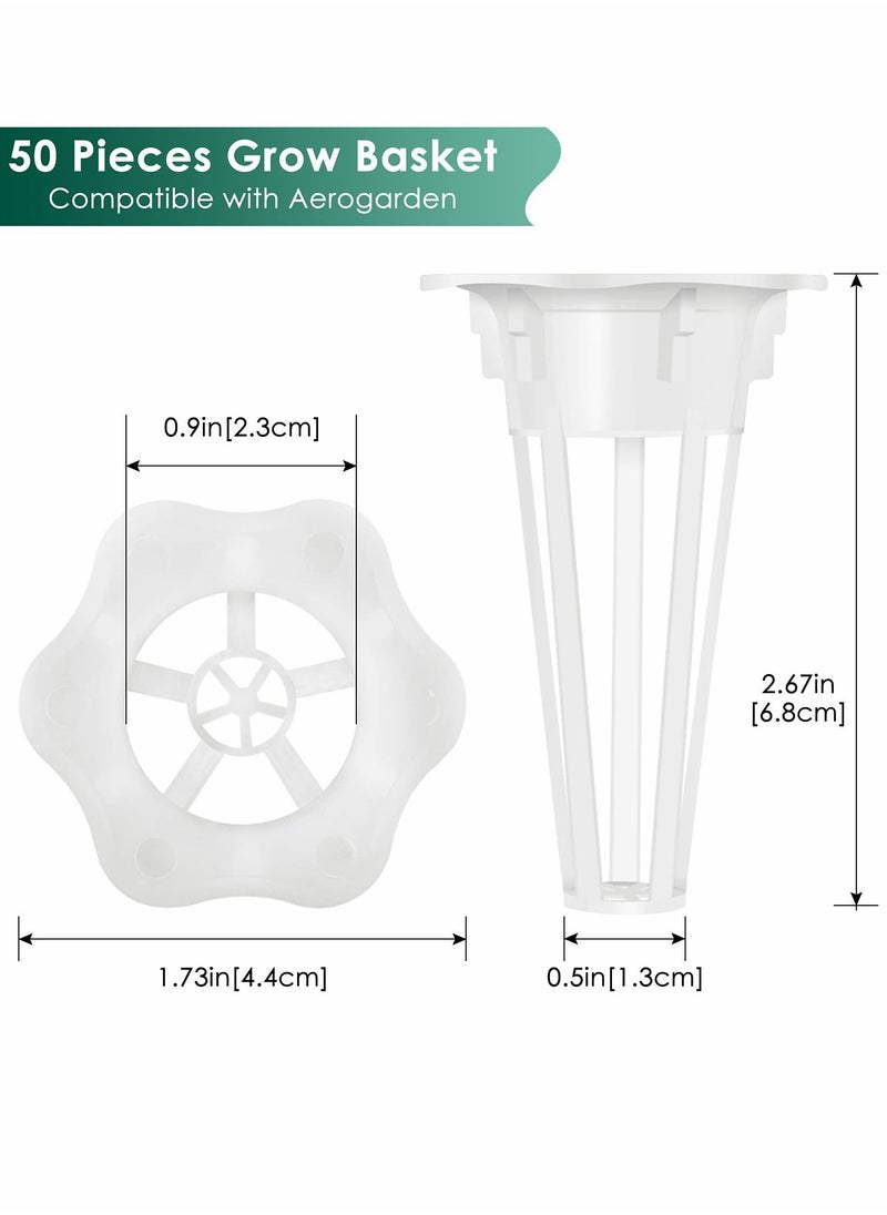 SYOSI - 50 Pieces Grow Baskets Plant Growing Containers Replacement Basket Pod For Sponges And Hydroponic System - White - Image 1