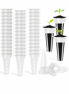 SYOSI 50 Pieces Grow Baskets Plant Growing Containers Replacement Basket Pod For Sponges And Hydroponic System - White  - Image 1